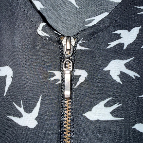 My Michelle Black and White Bird Print Blouse - Picture 3 of 6